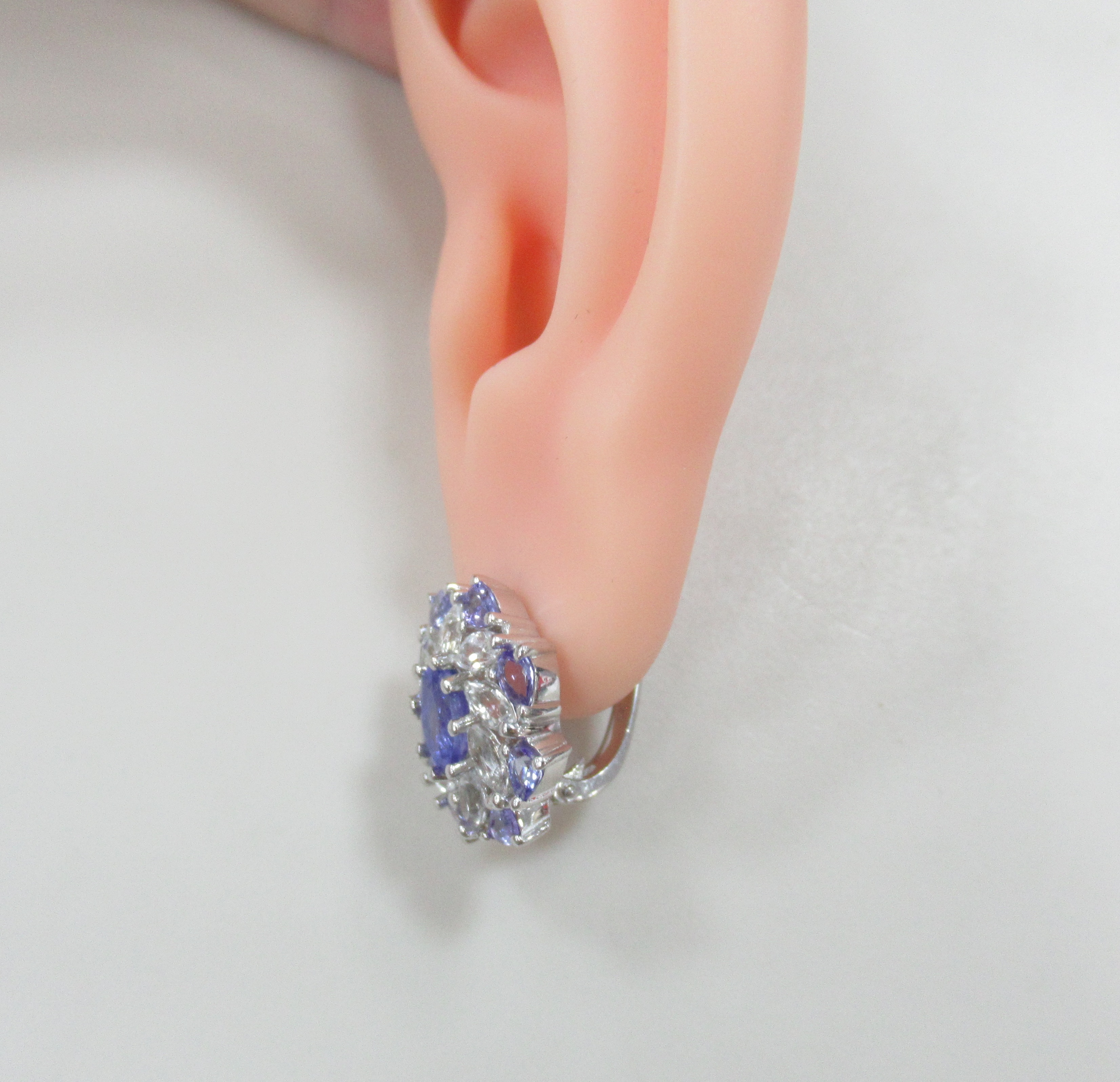 Серебряные серьги с танзанитами